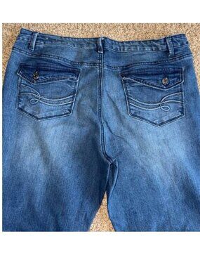 Only Denim distressed wrinkled boot cut jeans